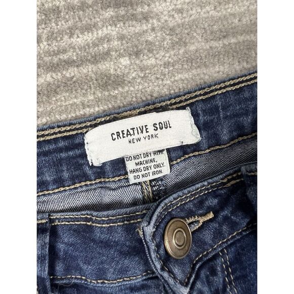 Creative Soul Jeans Juniors 3 Blue Dark Wash Skinny‎ Cotton Blend - Picture 10 of 10